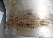 Gecorrodeerde leiding buitenzijde